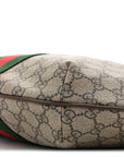 GG Supreme Monogram Web Small Ophidia Half Moon Hobo Brown