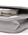 Caviar Quilted Mini Business Affinity Flap Grey