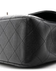 Caviar Quilted Jumbo Double Flap Black