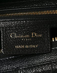 Shiny Grained Calfskin Macrocannage Medium D-Journey Bag Black