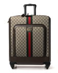 GG Supreme Monogram Web Medium Savoy Trolley Beige Ebony