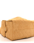 Suede Quilted Medium CHNL 25 Handbag Beige