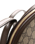 GG Supreme Monogram Textured Dollar Calfskin Web Small Ophidia Dome Shoulder Bag Beige Ebony New Acero