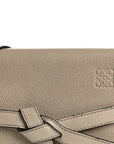 Grained Calfskin Mini Gate Crossbody Bag Light Oat