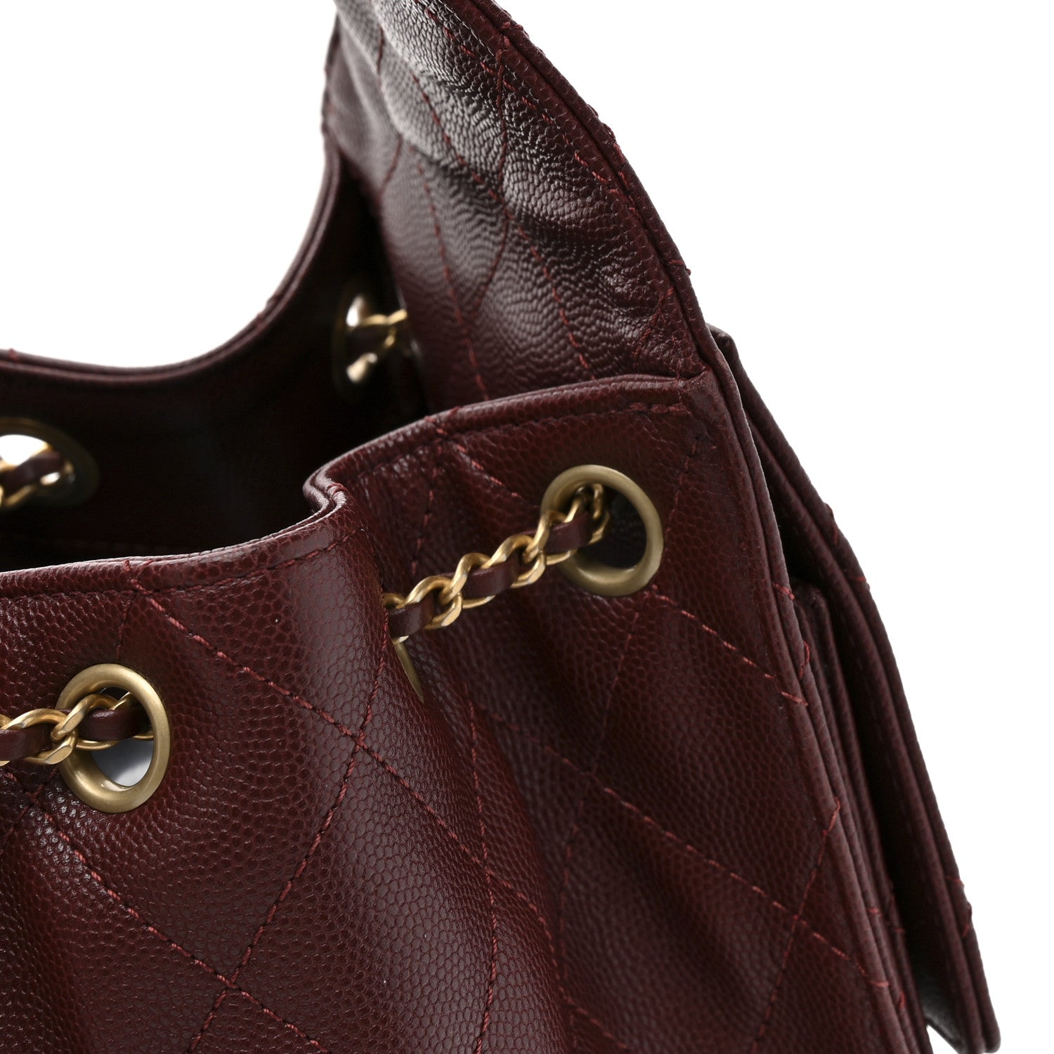 Caviar Quilted Small CHNL 25 Handbag Burgundy