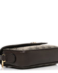 GG Supreme Monogram Textured Dollar Calfskin Mini Ophidia Flap Shoulder Bag Beige Ebony New Acero
