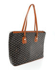 Goyardine Stripe Sac Marie Galante GM Black Gold