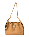 Suede Quilted Small CHNL 25 Handbag Beige