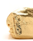 Metallic Crinkled Lambskin The Pouch Oversized Clutch Oro