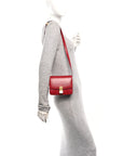 Box Calfskin Small Classic Box Flap Bag Red