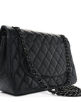 Lambskin Quilted Jumbo Double Flap So Black