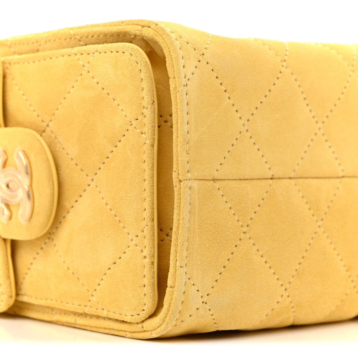 Suede Quilted Mini CHNL 25 Handbag Yellow