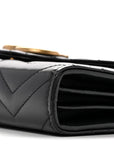 Calfskin Matelasse GG Marmont Chain Wallet Black
