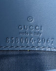 Textured Patent Bi-color GG Marmont Wallet on Chain  Silver Blue