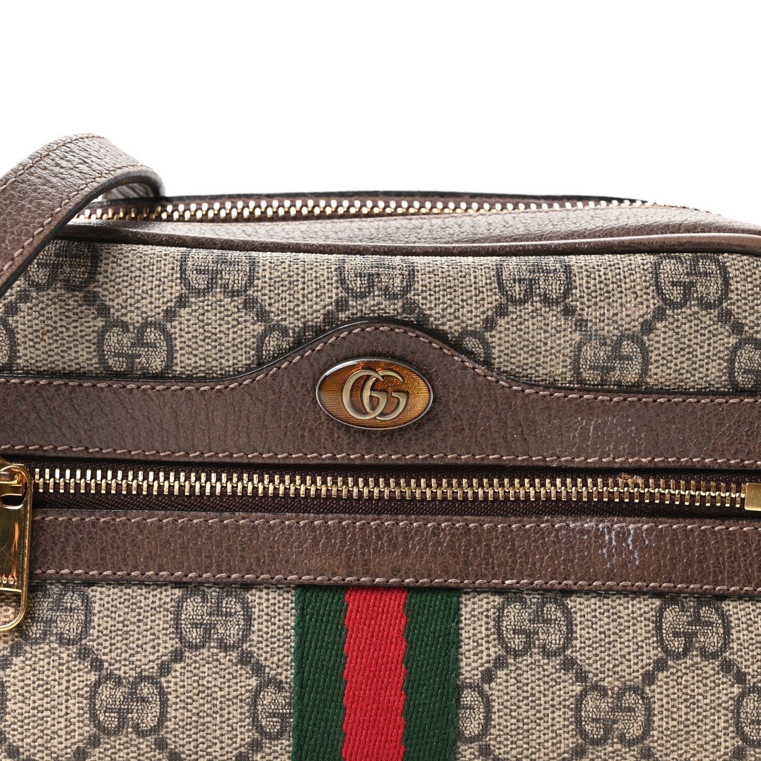 GG Supreme Monogram Web Mini Ophidia Shoulder Bag Brown