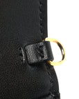Supple Calfskin Cannage Caro Belt Pouch with Chain  Black
