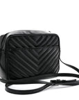 Calfskin Matelasse Monogram Monochrome Lou Camera Bag Black