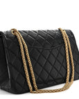 Aged Calfskin Quilted 2.55 Reissue 227 Flap Black