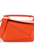 Satin Calfskin Small Puzzle Bag Orange