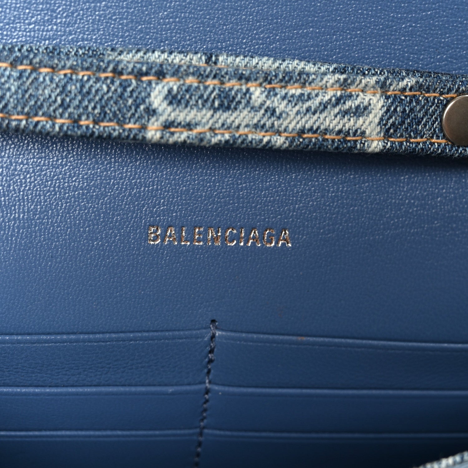 Denim BB Monogram Hourglass Chain Bag Blue