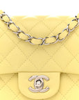 Lambskin Quilted Mini Square Flap Yellow