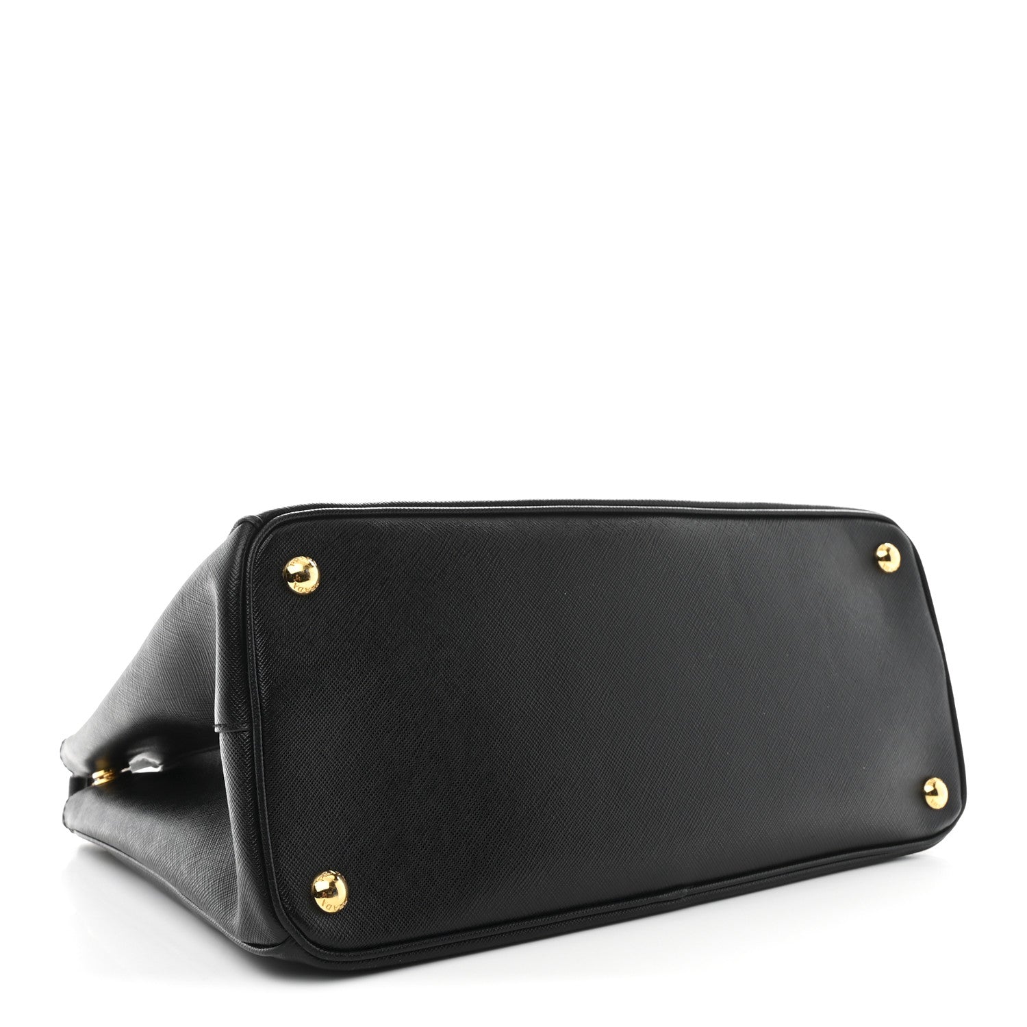 Saffiano Lux Medium Galleria Double Zip Black Black