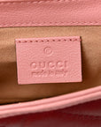Azalea Calfskin Enamel Matelasse Diagonal Super Mini Torchon GG Marmont Shoulder Bag New Cherry Red Wild Rose