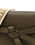 Calfskin Jacquard Mini Gate Dual Bag Autumn Green
