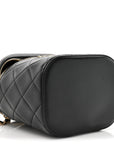 Lambskin Quilted Trendy Vanity Case Black