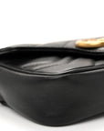 Calfskin Matelasse Super Mini GG Marmont Shoulder Bag Black
