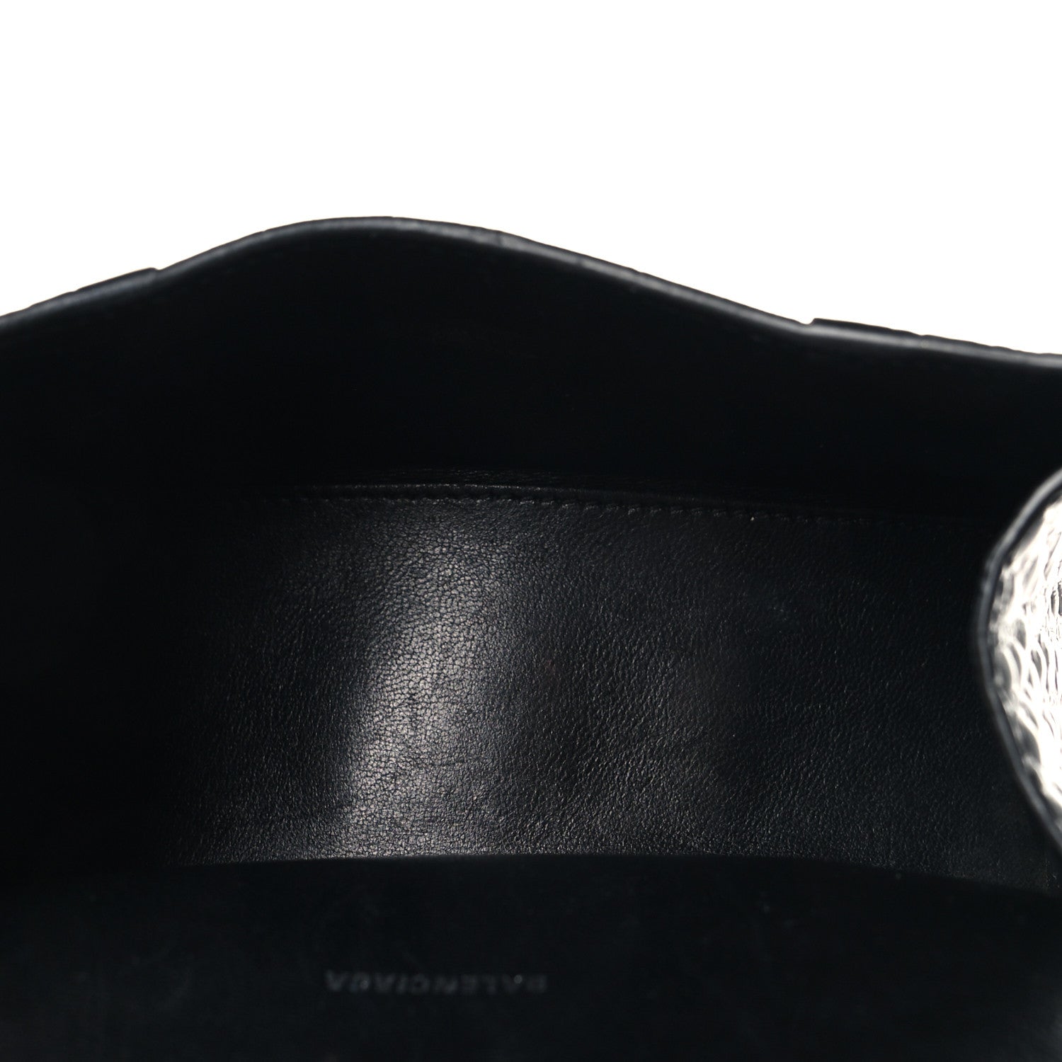 Shiny Calfskin Monochrome Crocodile Embossed Small Hourglass Top Handle Bag Black