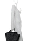 Drummed Calfskin Mini Luggage Black