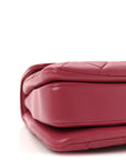 Lambskin Quilted Small Trendy CC Flap Dual Handle Bag Dark Pink