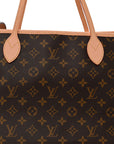 Monogram Stamped Inside Out Neverfull Bandouliere GM Beige
