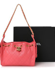 Caviar Quilted Mini CHNL 25 Handbag Coral