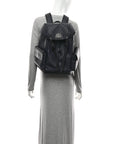GG Supreme Monogram Textured Dollar Calfskin Medium Ophidia Double Buckle Backpack Blue Dark Blue Black