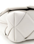 Nappa Intreccio Padded Top Handle Shoulder Bag White