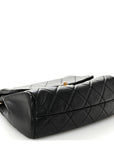Lambskin Quilted Side Flap Black