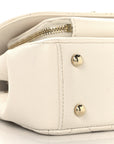 Caviar Quilted Small Business Affinity Flap White