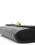 Nappa Intrecciato Long Andiamo Top Handle Clutch Black