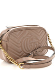Calfskin Matelasse Small GG Marmont Chain Shoulder Bag Porcelain Rose