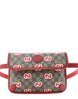 GG Supreme Monogram Apple Interlocking G Belt Bag Beige Multicolor Lobster Red