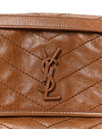 Crinkled Calfskin Matelasse Monogram Baby Niki Chain Satchel Light Caramel