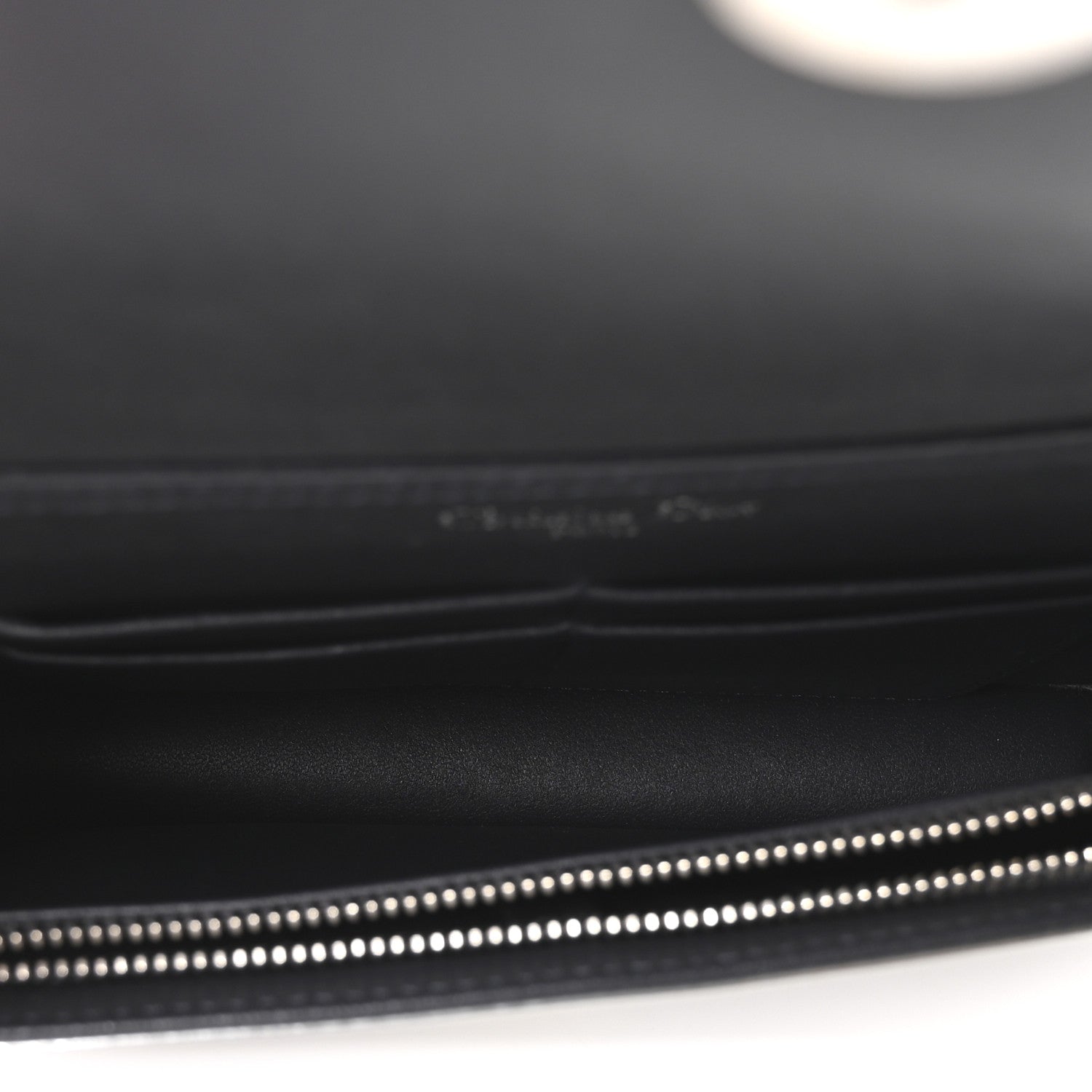 Metallic Patent Micro-Cannage D1ORama Wallet on Chain Pouch Silver