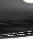 Metallic Patent Micro-Cannage D1ORama Wallet on Chain Pouch Silver