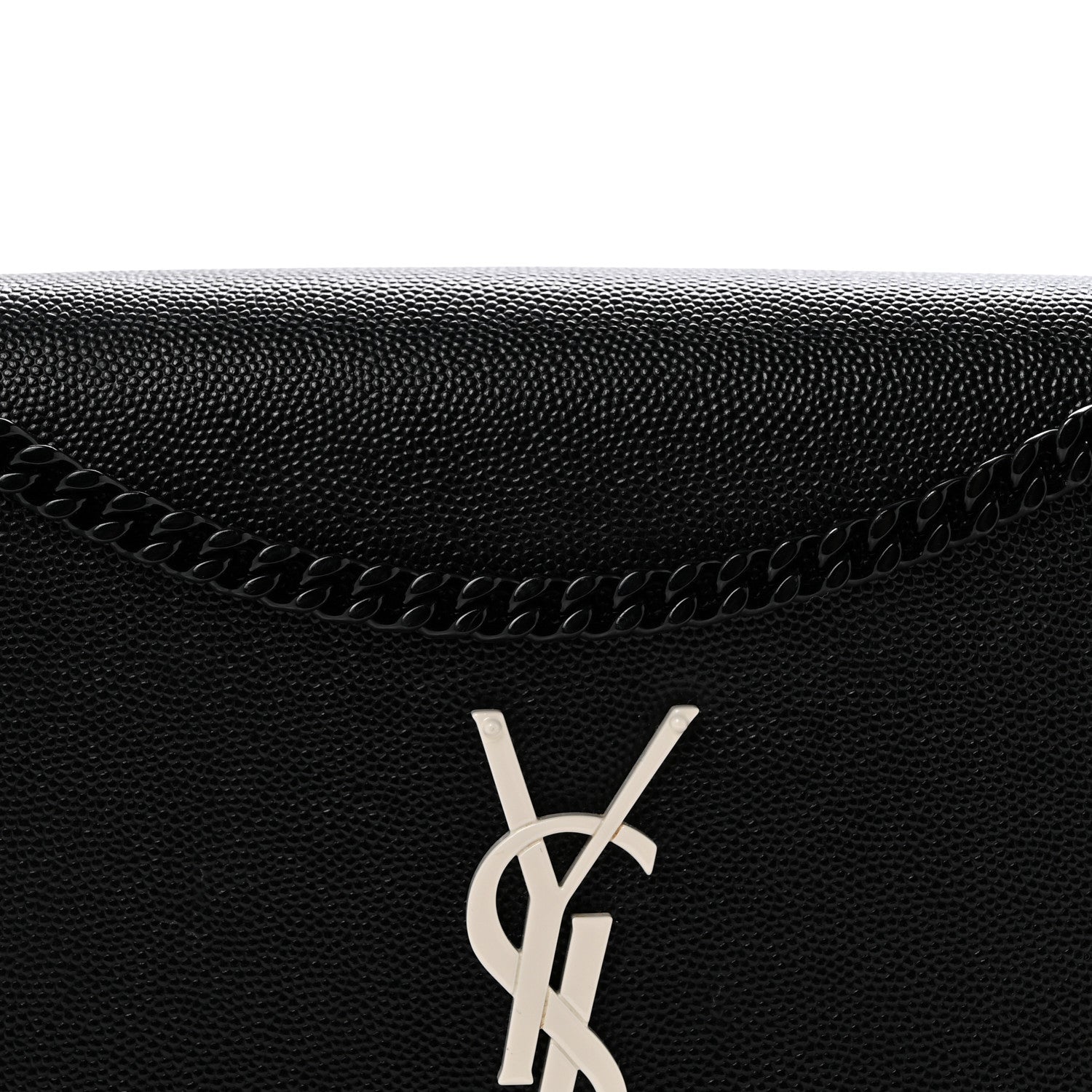 Grain De Poudre Medium Classic Monogram Kate Satchel Black White