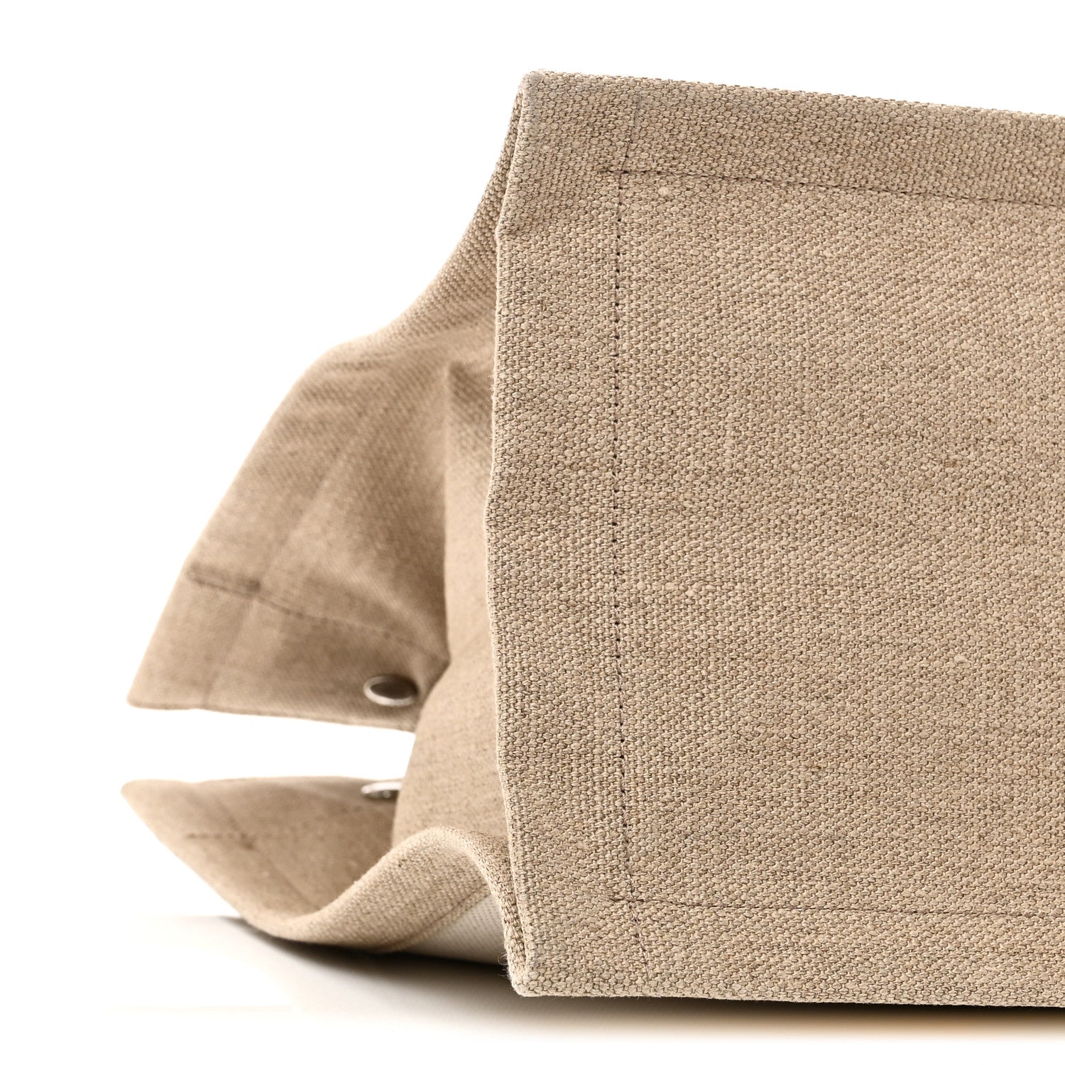 Linen Calfskin Small Rive Gauche Tote Greggio Natural