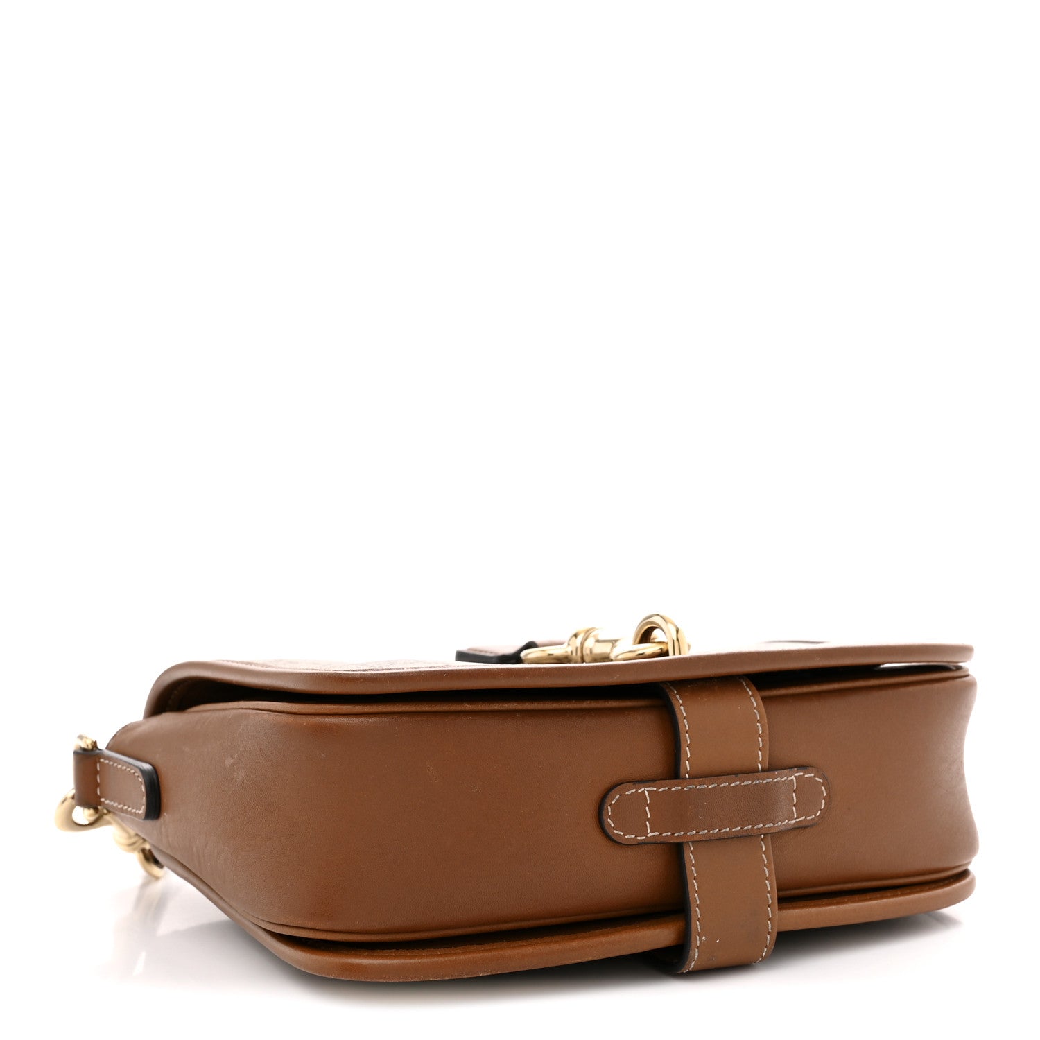 GG Supreme Monogram Textured Calfskin Emblem Mini Shoulder Bag Beige Dark Brown