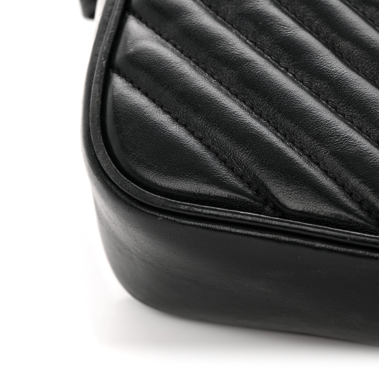 Calfskin Matelasse Monogram Lou Camera Bag Black