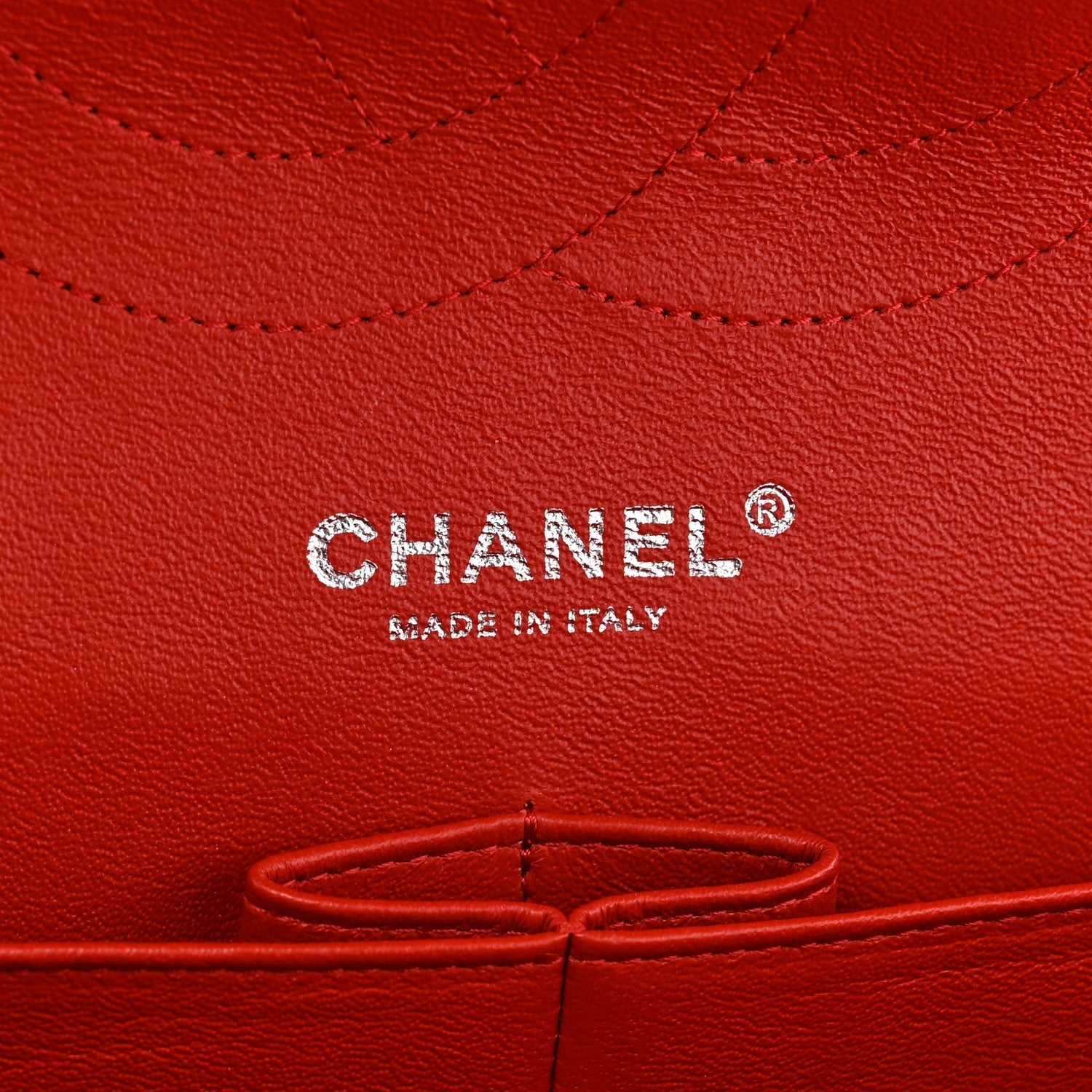 Lambskin Quilted Jumbo Double Flap Red